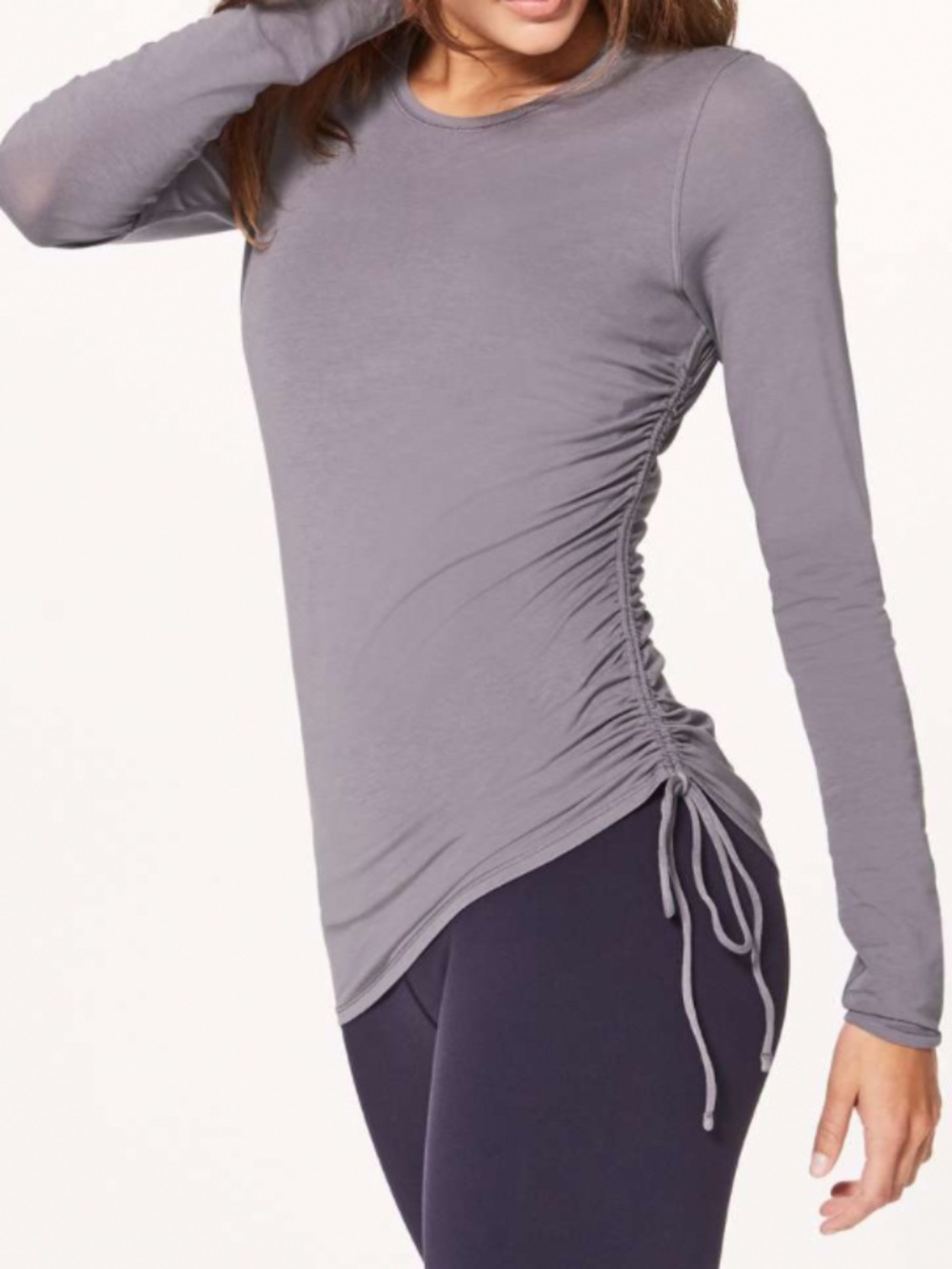 Lululemon Cinch It Long Sleeve Top Dusky Lavender S Yoga Pilates Hike Lounge